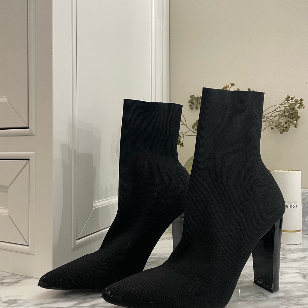 ASOS Black Heeled Sock Boots